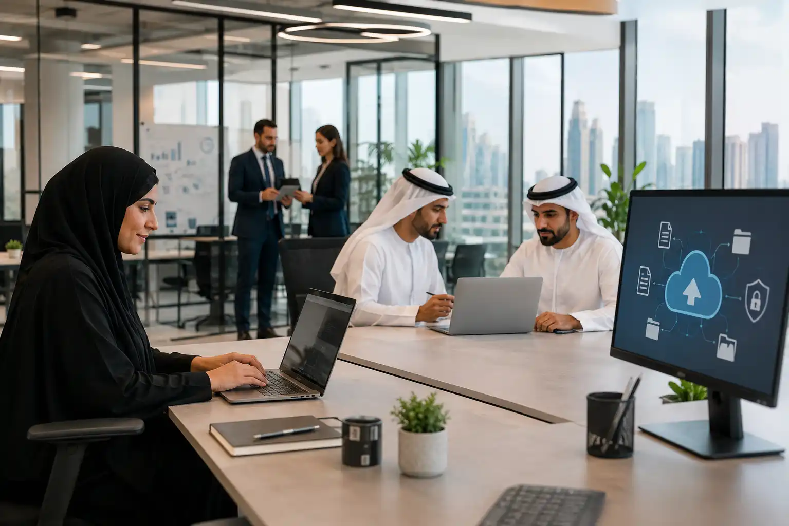 UAE business professionals using cloud-based document management software