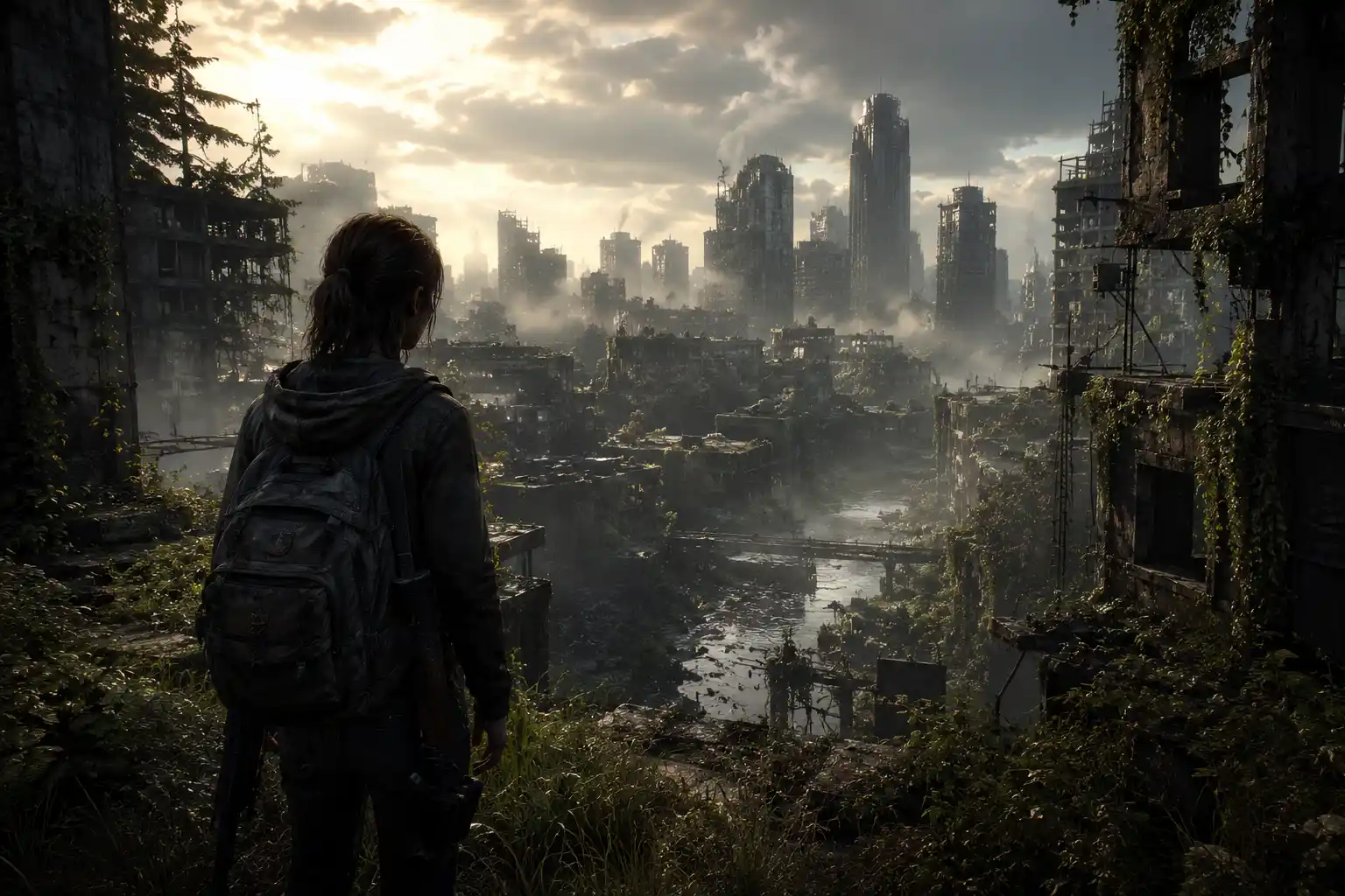Cinematic post-apocalyptic gaming environment inspired by The Last of Us