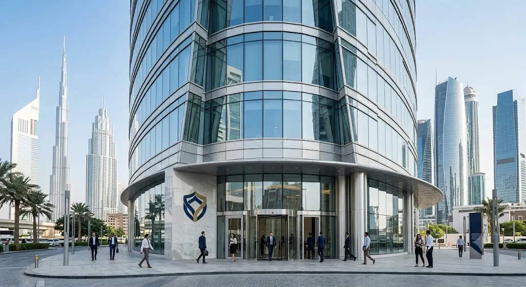 Dubai National Insurance Building and corporate insurance services office in Dubai UAE