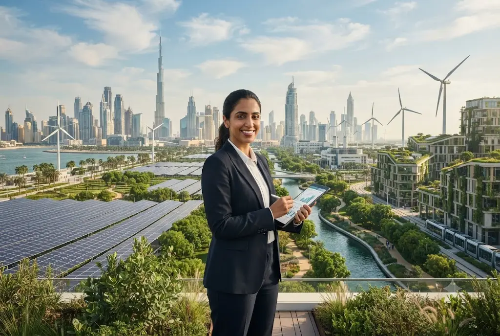 Environmental professional applying for a Blue Visa in the UAE for sustainability and climate innovation.