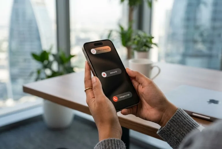 how to switch off iphone using the power off slider on a modern Apple smartphone