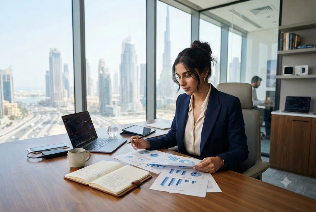 Entrepreneur applying for a UAE business visa to establish a startup in Dubai.