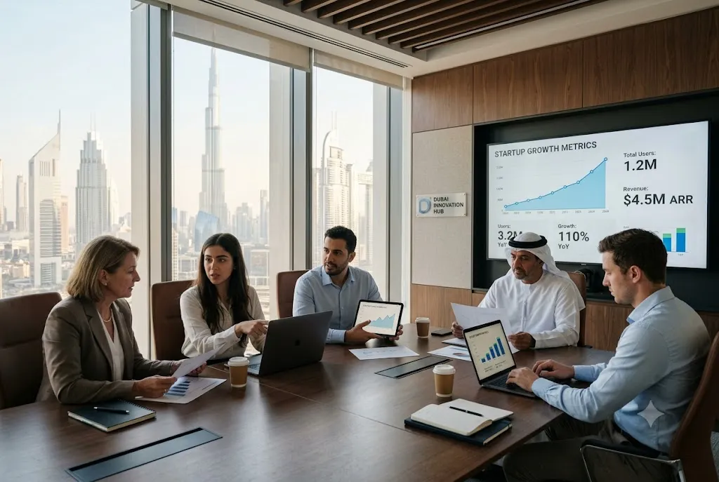 venture capital fund investors discussing startup funding opportunities in the UAE